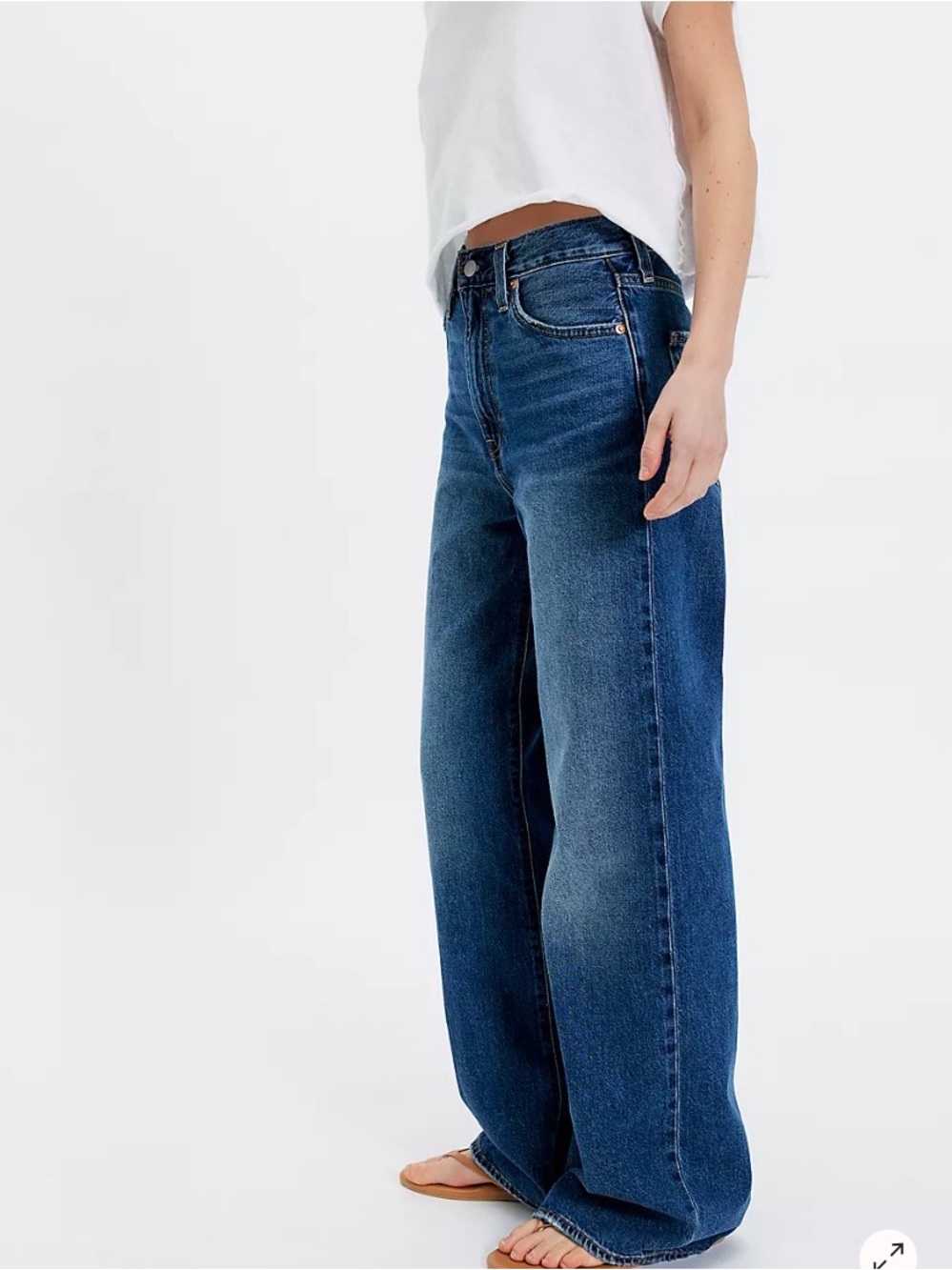 Levi's X Free people Dark Blue Wide-Leg High-Rise Jeans